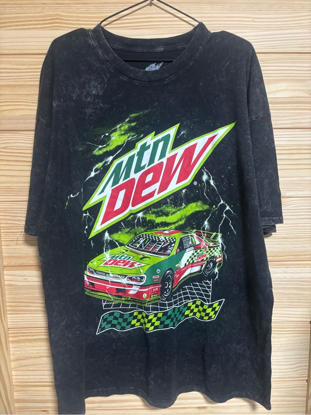 Pepsi Mtn Dew Black Graphic Racing Tee NWOT